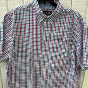 CHAPS MENS 2XL SS Button Down SHIRT w/ pocket